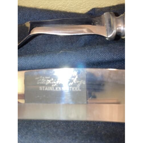 Vintage Washington Forge 3 Piece Carving Set Faux Antler Handles - Picture 6 of 7